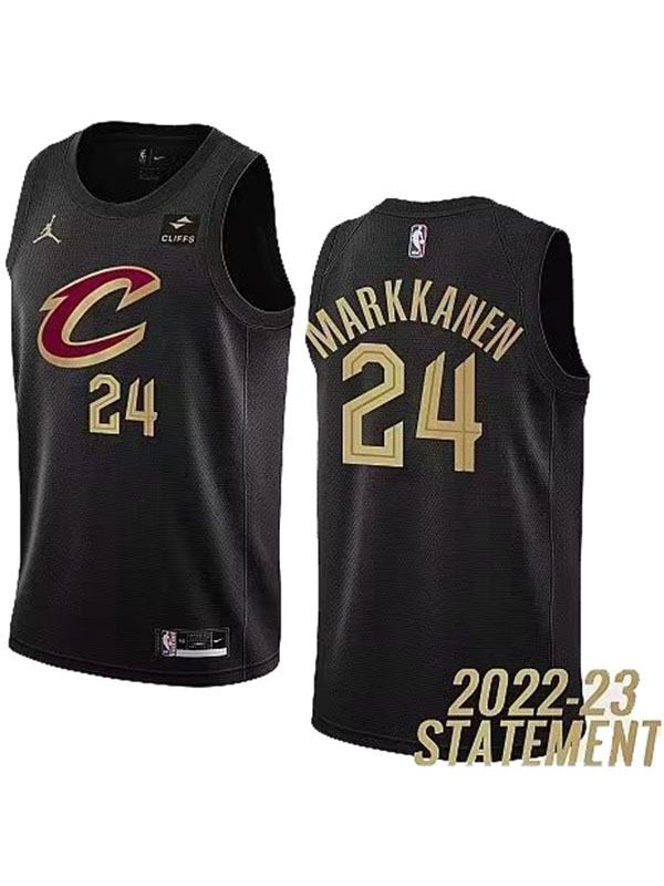 Cleveland Cavaliers 24 Markkanen maillot de basket-ball uniforme noir swingman édition limitée kit 2022-2023