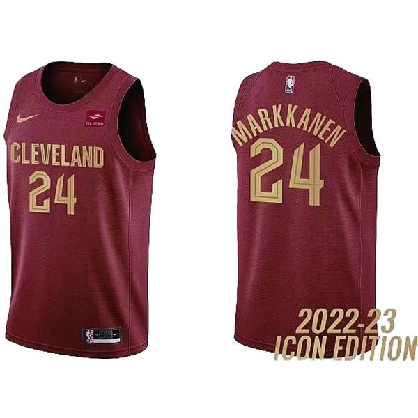 Cleveland Cavaliers 24 Markkanen maillot de basket-ball uniforme rouge swingman kit édition limitée 2022-2023