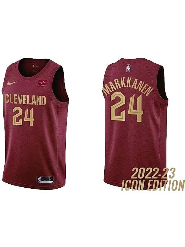 Cleveland Cavaliers 24 Markkanen maillot de basket-ball uniforme rouge swingman kit édition limitée 2022-2023