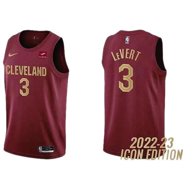 Cleveland Cavaliers 3 Levert maillot uniforme de basket-ball swingman rouge kit édition limitée 2022-2023