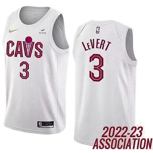 Cleveland Cavaliers 3 Levert maillot uniforme de basket-ball blanc swingman édition limitée kit 2022-2023