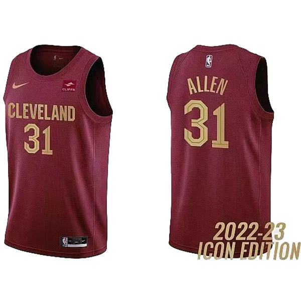 Cleveland Cavaliers 31 Allen maillot de basket-ball uniforme rouge swingman kit édition limitée 2022-2023