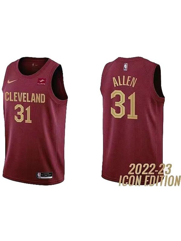 Cleveland Cavaliers 31 Allen maillot de basket-ball uniforme rouge swingman kit édition limitée 2022-2023