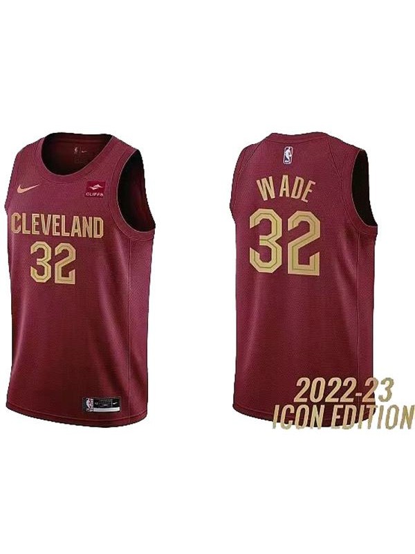 Cleveland Cavaliers 32 Wade maillot de basket-ball uniforme rouge swingman kit édition limitée 2022-2023