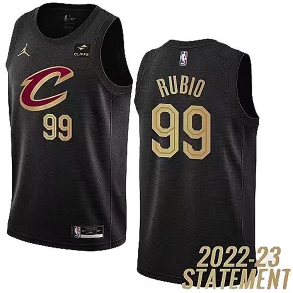 Cleveland Cavaliers 99 Rubio maillot uniforme de basket-ball noir swingman édition limitée kit 2022-2023