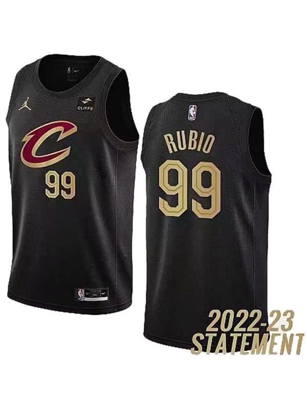 Cleveland Cavaliers 99 Rubio maillot uniforme de basket-ball noir swingman édition limitée kit 2022-2023
