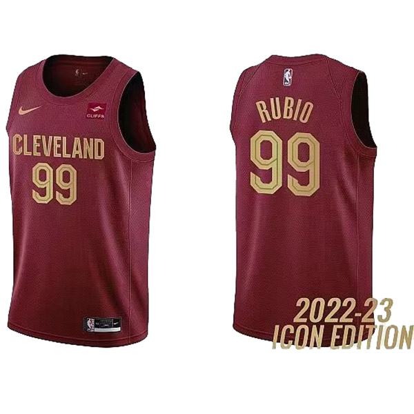 Cleveland Cavaliers 99 Rubio maillot uniforme de basket-ball swingman rouge kit édition limitée 2022-2023