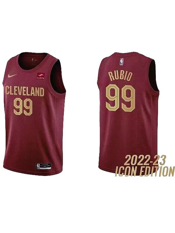 Cleveland Cavaliers 99 Rubio maillot uniforme de basket-ball swingman rouge kit édition limitée 2022-2023