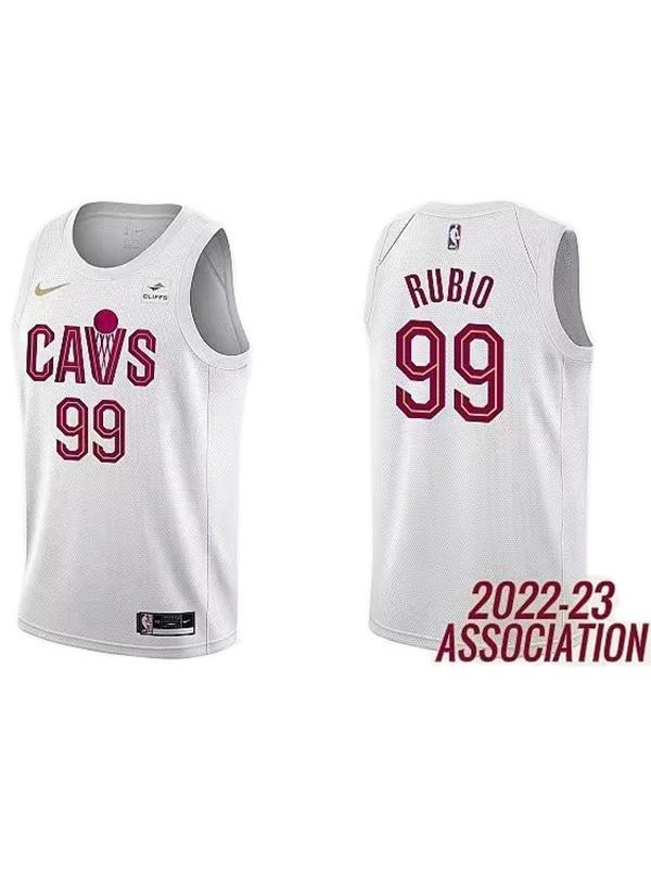 Cleveland Cavaliers 99 Rubio maillot uniforme de basket-ball blanc swingman édition limitée kit 2022-2023