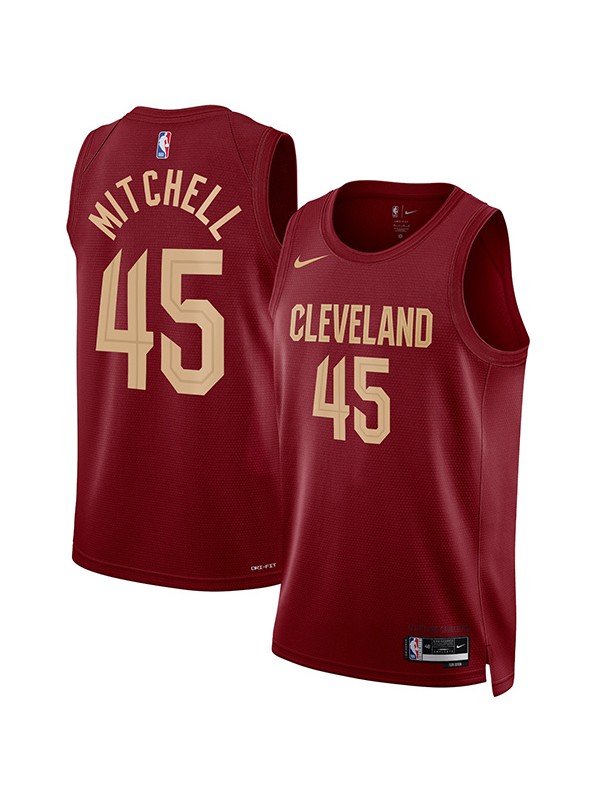 Cleveland Cavaliers Donovan Mitchell maillot de basket-ball pour hommes 45 uniforme rouge swingman chemise édition limitée 2023