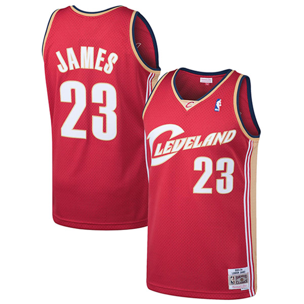 Cleveland Cavaliers James 23 nba basket-ball swingman maillot rétro rouge édition limitée
