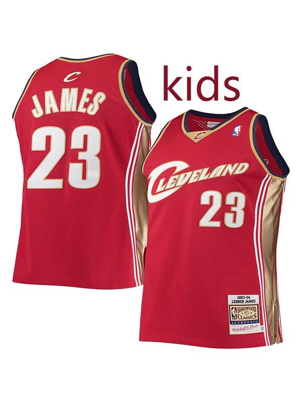 Cleveland Cavaliers LeBron James 23 kids city retro jersey youth red basketball uniform children swingman limited edition vest