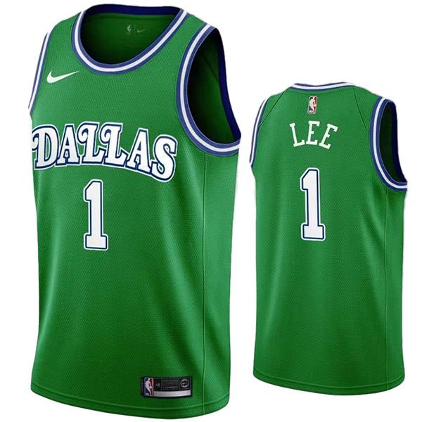Dallas Mavericks 1 Courtney Lee maillot de basket ville rétro uniforme vert swingman édition limitée kit 2022