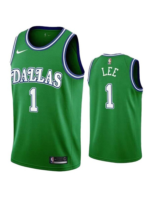 Dallas Mavericks 1 Courtney Lee maillot de basket ville rétro uniforme vert swingman édition limitée kit 2022