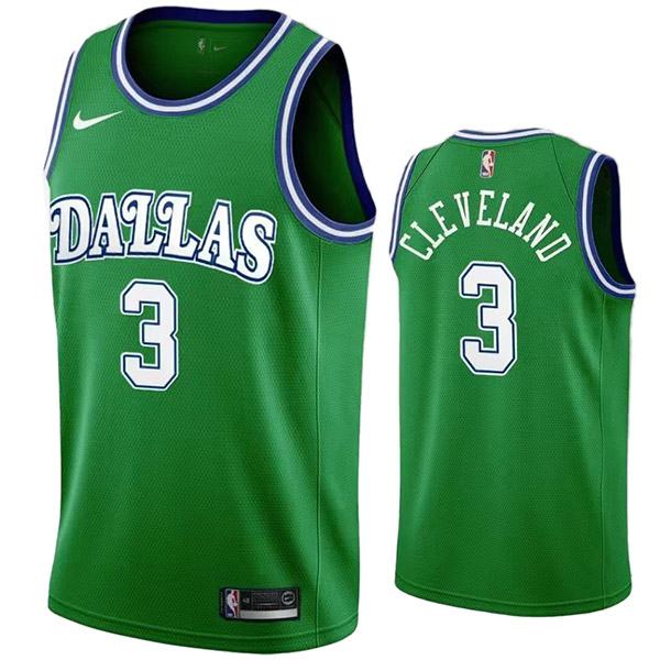 Dallas Mavericks 3 Cleveland maillot de basket ville rétro uniforme vert swingman édition limitée kit 2022