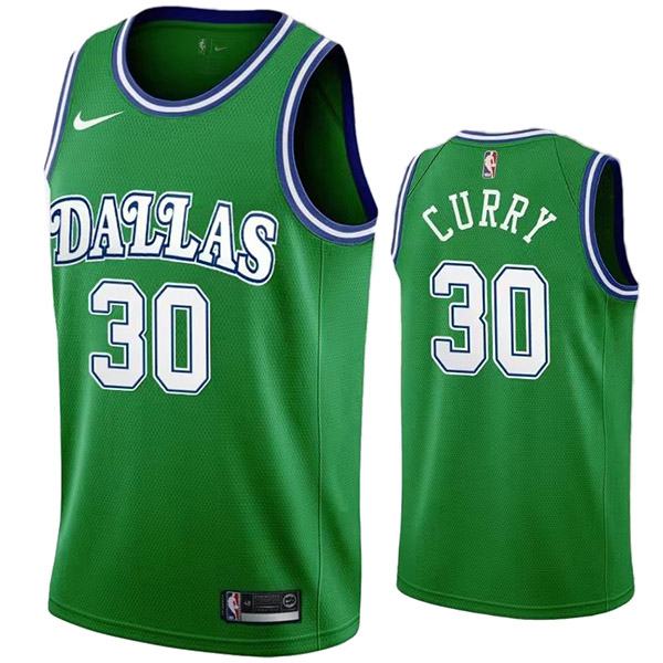 Dallas Mavericks 30 Curry maillot de basket ville rétro uniforme vert swingman édition limitée kit 2022