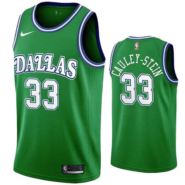 Dallas Mavericks 33 Cauley-stein maillot de basket ville rétro uniforme vert swingman édition limitée kit 2022