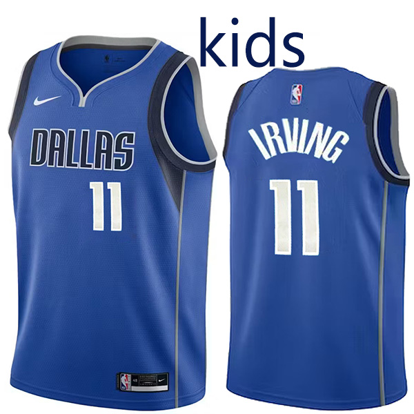 Dallas Mavericks Kyrie Irving 11 kids city edition swingman jersey youth navy uniform children basketball limited vest