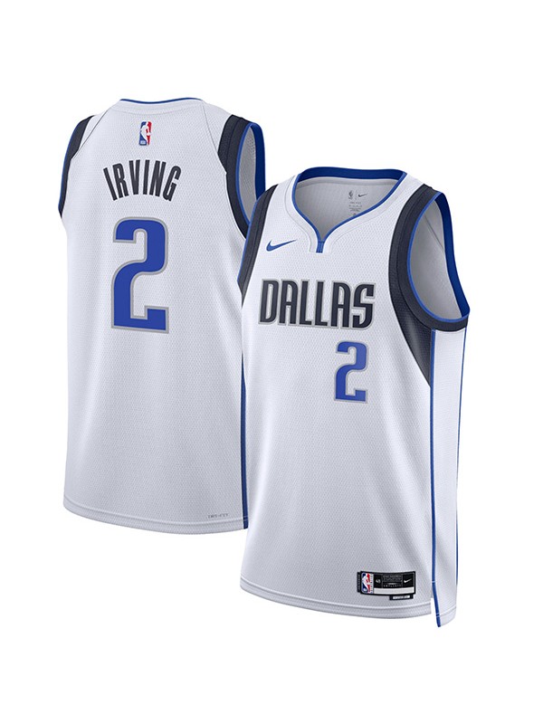 Dallas Mavericks Kyrie Irving #2 swingman jersey basketball uniform swingman white navy kit limited edition shirt 2022-2023