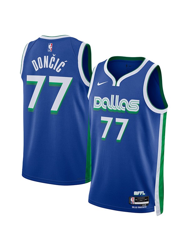 Dallas Mavericks Luka Doncic #77 Dri-Fit swingman jersey basketball uniform swingman blue kit limited edition shirt 2022-2023