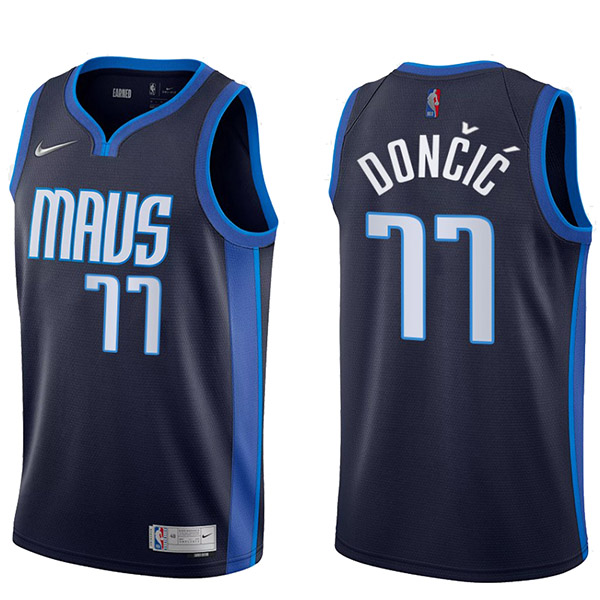 Dallas mavericks luka doncic 77 nba edition jersey men's basketball statement limited darkblue vest 2021