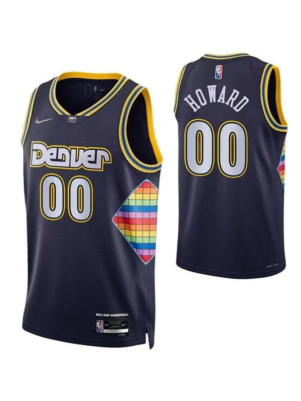 Denver Nuggets 00 Howard jersey navy classic edition basketball uniform swingman kit limited shirt 2022-2023