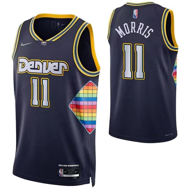 Denver Nuggets 11 Morris jersey navy classic edition basketball uniform swingman kit limited shirt 2022-2023