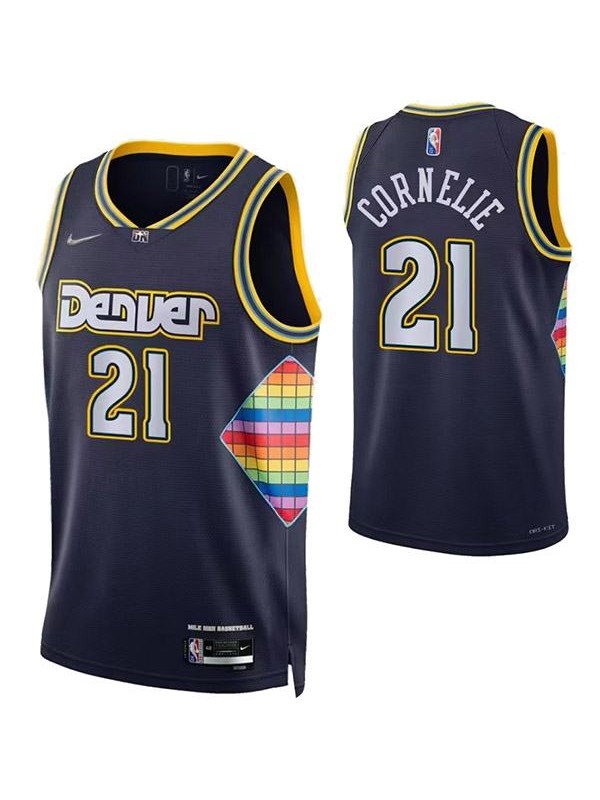 Denver Nuggets 21 Cornelie jersey navy classic edition basketball uniform swingman kit limited shirt 2022-2023