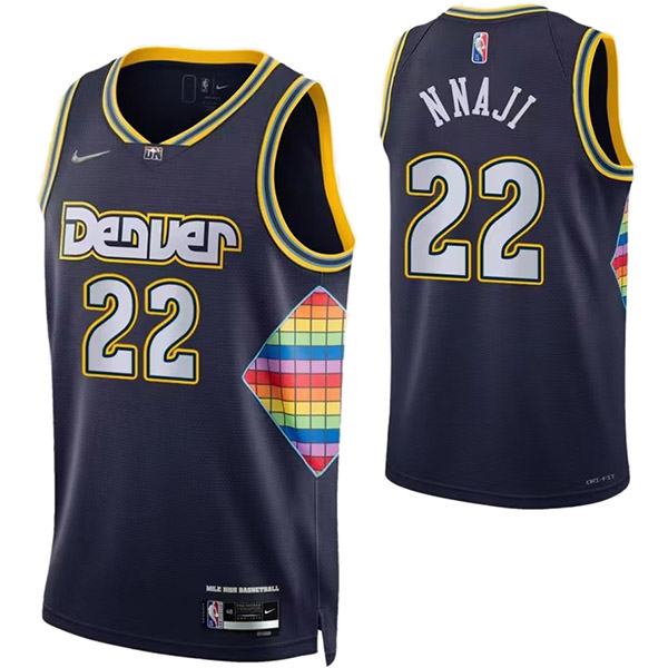 Denver Nuggets 22 Nnaji jersey navy classic edition basketball uniform swingman kit limited shirt 2022-2023