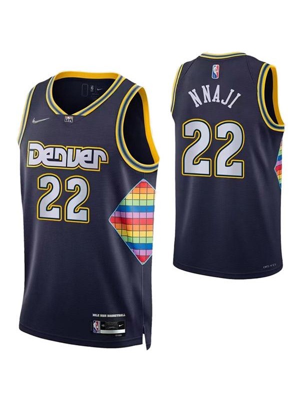 Denver Nuggets 22 Nnaji jersey navy classic edition basketball uniform swingman kit limited shirt 2022-2023