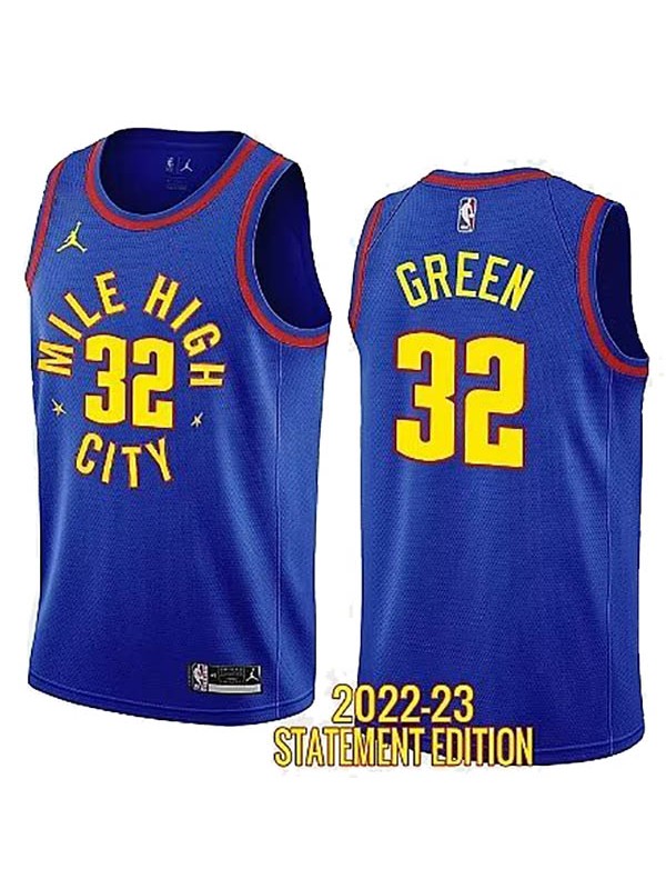 Denver Nuggets 32 Green jersey blue edition basketball uniform swingman kit limited vest