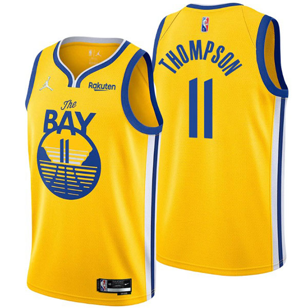 Golden State Warriors 11 maillot klay thompson 75e édition ville swingman uniforme nba kit de basket-ball swingman or chemise limitée 2022