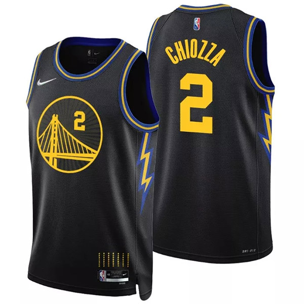 Golden State Warriors 2 Chris Chiozza maillot 75e ville uniforme de basket-ball kit swingman édition limitée chemise noire 2022