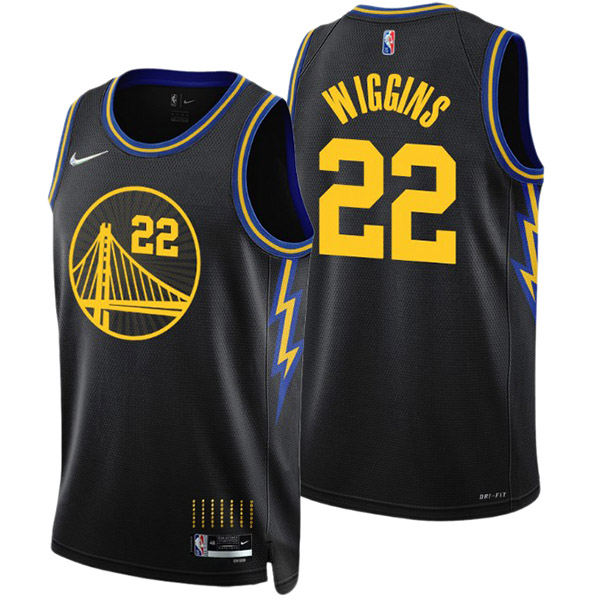 Golden State Warriors 22 maillot Andrew Wiggins 75e kit de swingman uniforme de basket-ball noir chemise en édition limitée 2022