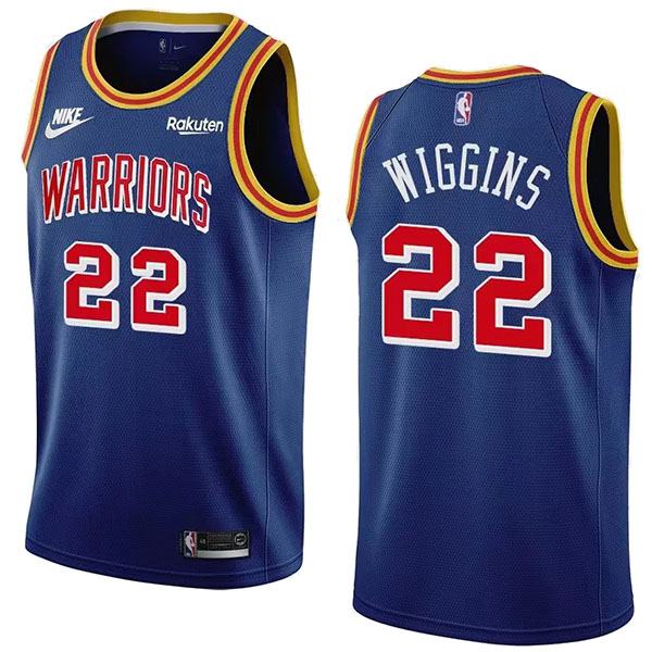 Golden State Warriors 22 Wiggins jersey blue basketball uniform swingman kit limited edition shirt 2022-2023