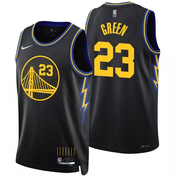 Golden State Warriors 23 Draymond Green maillot 75e ville uniforme de basket-ball swingman kit noir édition limitée chemise 2022