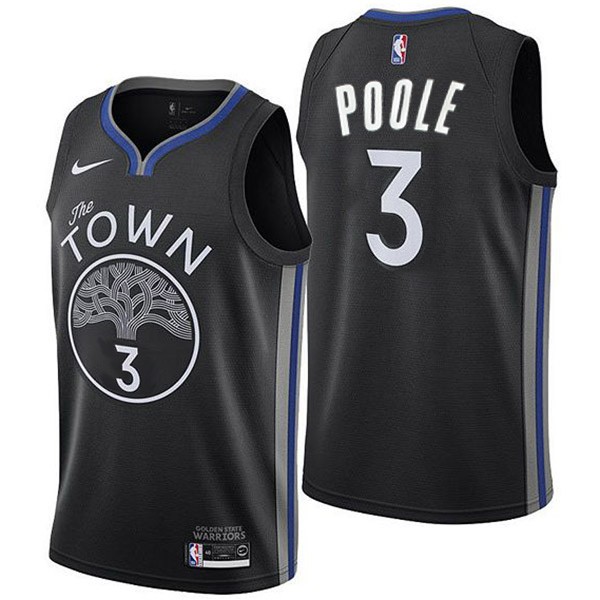 Golden State Warriors 3 Jordan Poole maillot de basket-ball swingman ville kit édition limitée chemise noire 2022