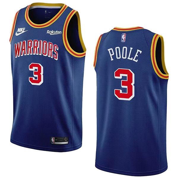 Golden State Warriors 3 Poole jersey blue basketball uniform swingman kit limited edition shirt 2022-2023