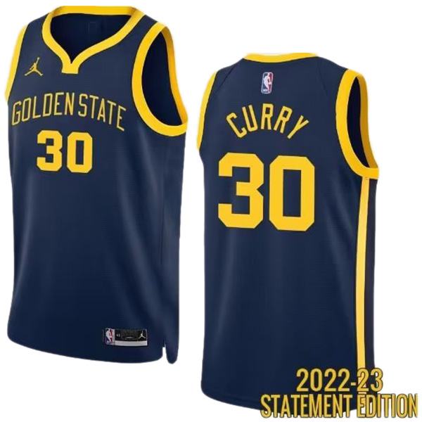 Golden State Warriors 30 Curry maillot édition déclaration uniforme de basket-ball marine swingman kit limité 2022-2023