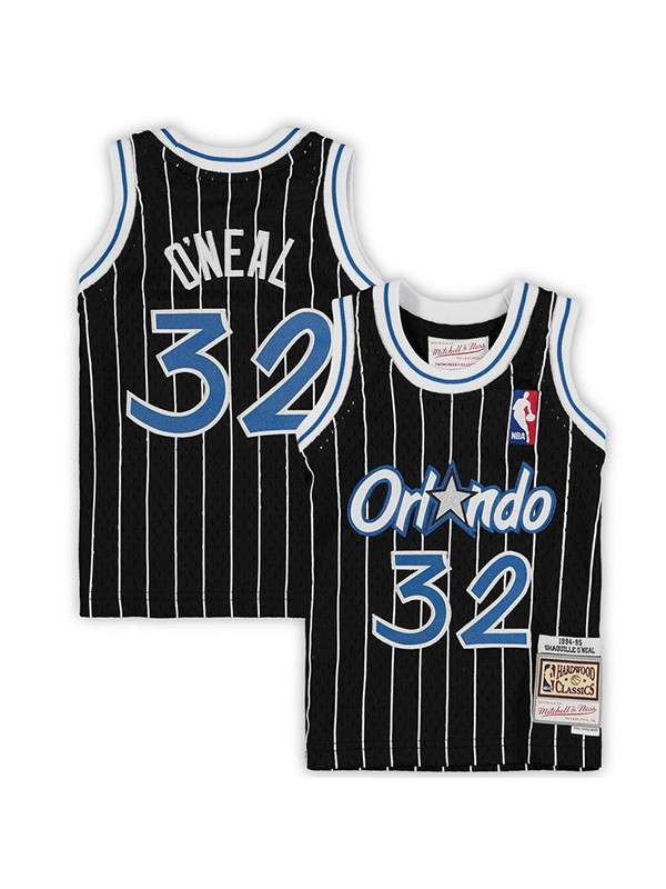 Jordan Shaquille O'Neal Orlando Magic 32# Autographed jersey infant mitchell ness hardwood swingman black pinstripe replica uniform 1994-1995