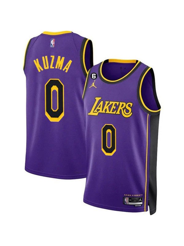 Los Angeles Lakers jersey men's 0 Kuzma purple black edition basketball uniform swingman limited edition shirt 2023