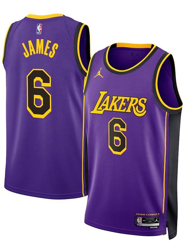 Los Angeles Lakers Jordan Lebron James statement edition swingman jersey men's purple basketball limited vest