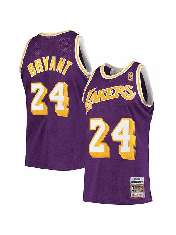 Los Angeles Lakers retro jersey 24 Kobe Bean Bryant city basketball uniform swingman jersey purple edition shirt 2007-2008