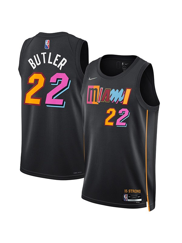 Miami Heat 22 jimmy butler jersey hommes ville uniforme de basket-ball noir swingman édition limitée chemise 2022