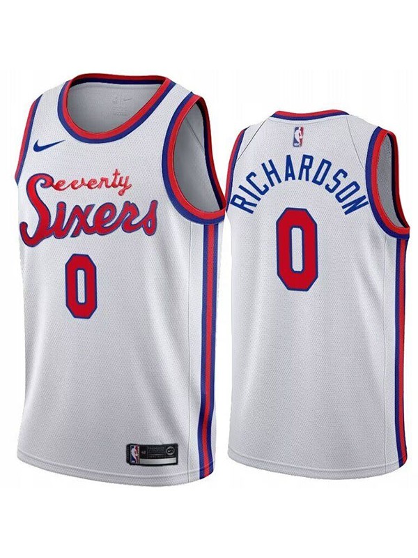 Philadelphia 76ers Josh Richardson 0  jersey men's white the city basketball uniform swingman limited edition vest