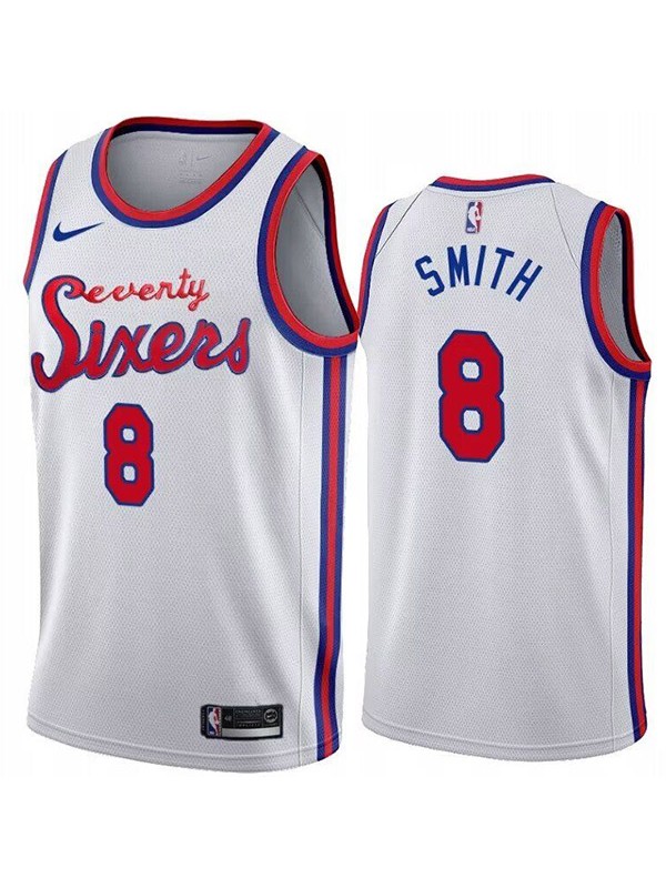 Philadelphia 76ers JR Smith 8 jersey men's white the city basketball uniform swingman limited edition vest