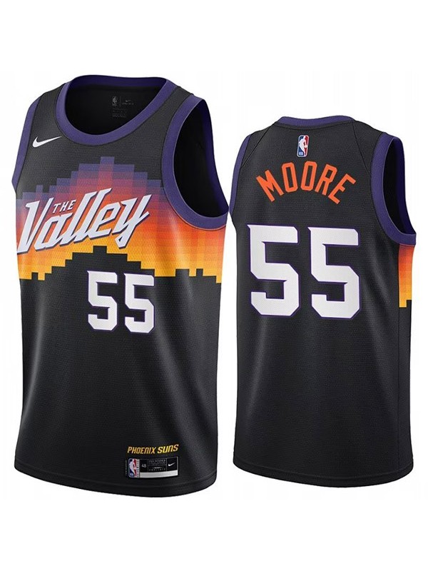 Phoenix suns Moore jersey 55 valley city black uniform men's basketball shirt swingman vest 2023
