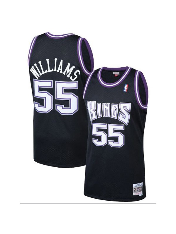 Sacramento Kings jersey retro Kings basketball uniform Jason Williams 55# swingman navy replica kit 2000-2001