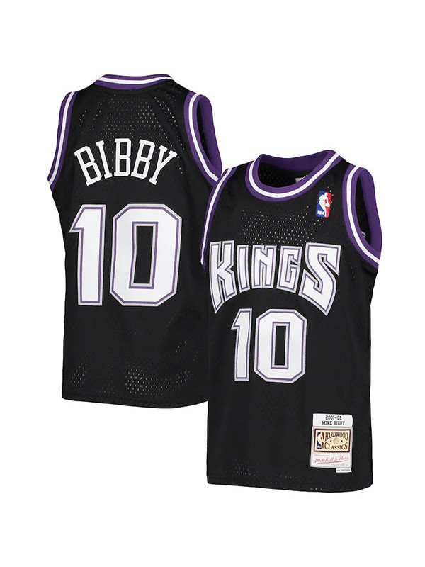 Sacramento Kings jersey retro Kings basketball uniform Mike Bibby 10# swingman navy replica kit 2001-2002