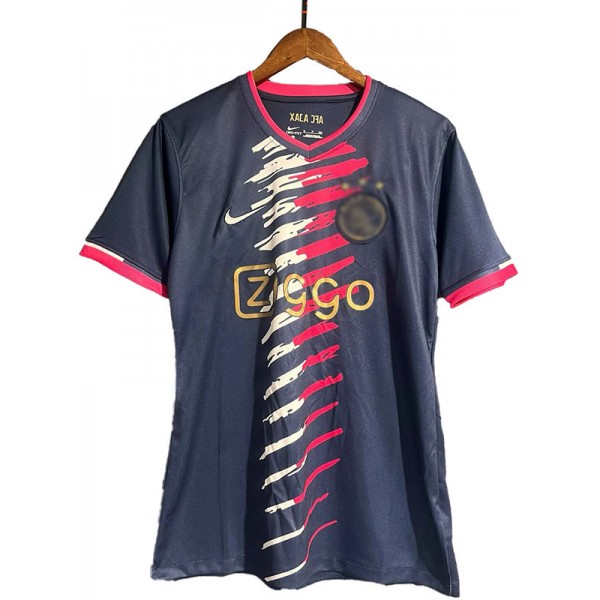 Ajx édition spéciale maillot uniforme de football kit de football bleu marine pour hommes hauts chemise de sport 2024-2025